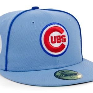 Chicago Cubs MLB Powder Blue Pipe 59Fifty Cap (7 1/2) Lids Hat Drop